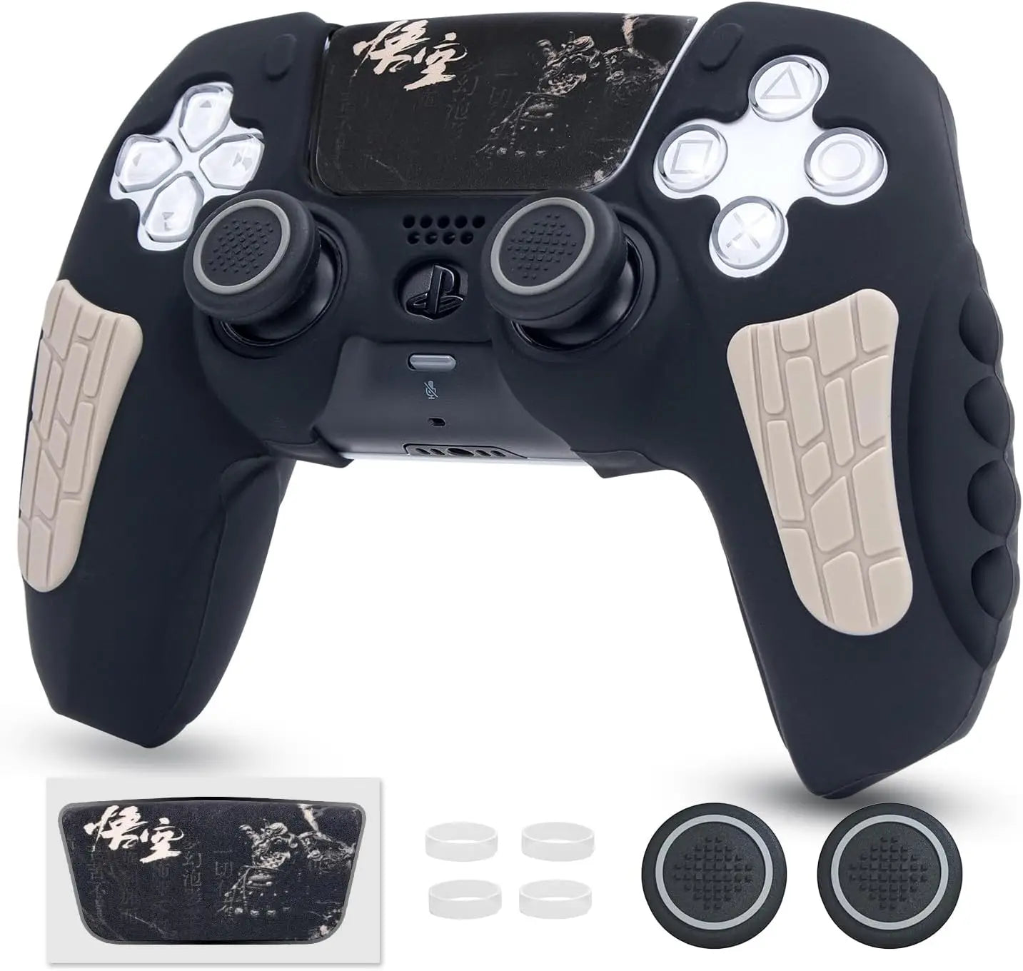 For PS5 Controller Cover Case Anti-Slip Silicone Cover Skin Compatible with PS5 Controller with Thumb Grip Cap sticker