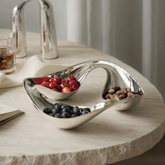 Snack Dessert Disc Serveware Dish Stainless Fruit Candy Tray Plate Home Table Decoration Dim Sum Dried Serving Bowl