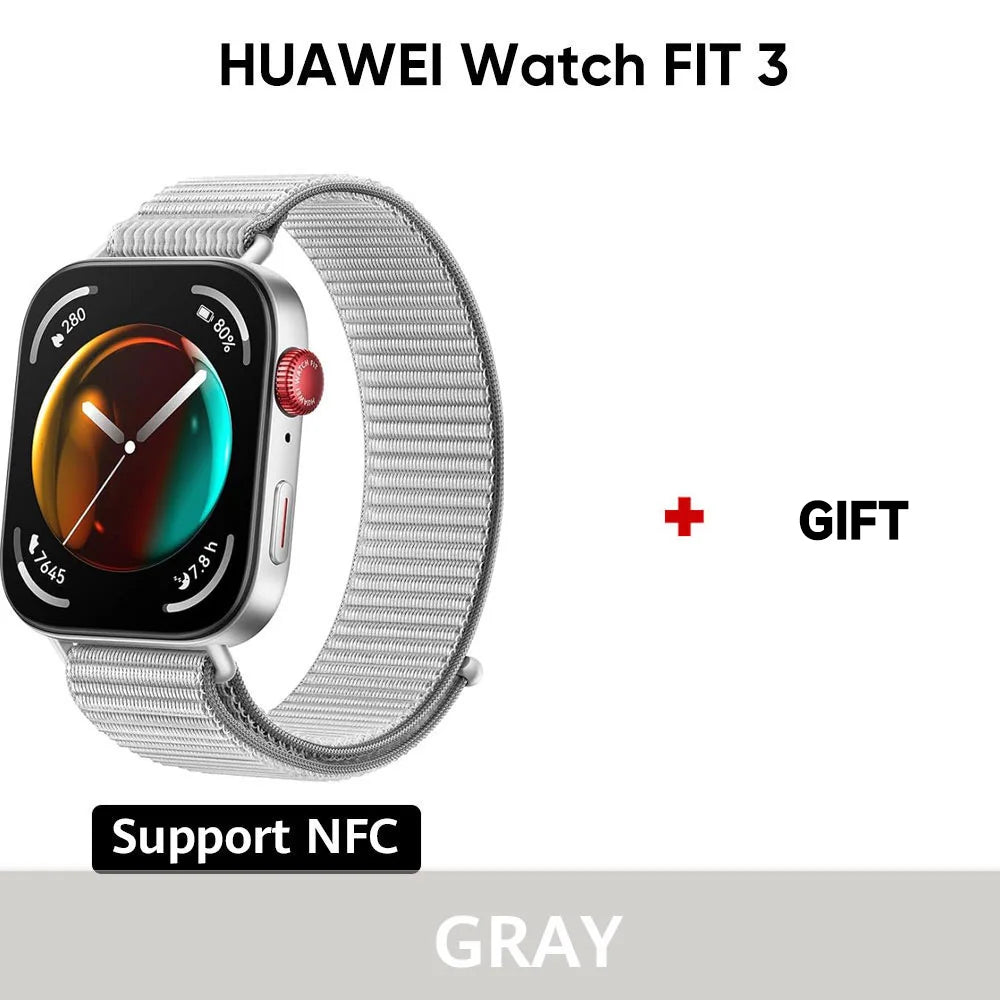 HUAWEI Watch Fit 3 Smartwatch, 1.82'' AMOLED Display,IOS and Android,Saudi Version with Local Warranty, Delivery from Riyadh