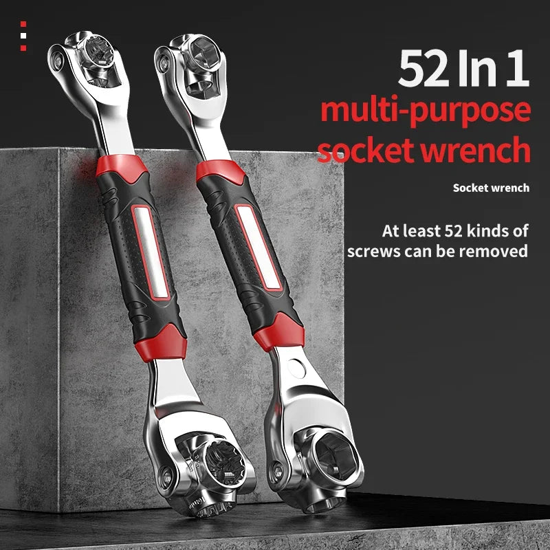 52 in 1 Tools Socket Works  Ratchet Spline Bolts Sleeve Rotation Hand Tools  Degree Multipurpose Tiger Wrench Ratchet wrenches