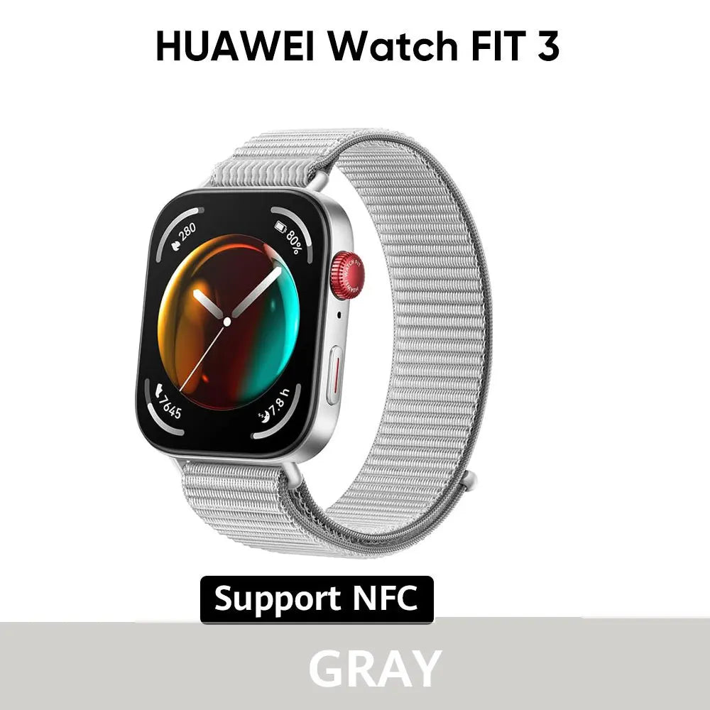 HUAWEI Watch Fit 3 Smartwatch, 1.82'' AMOLED Display,IOS and Android,Saudi Version with Local Warranty, Delivery from Riyadh