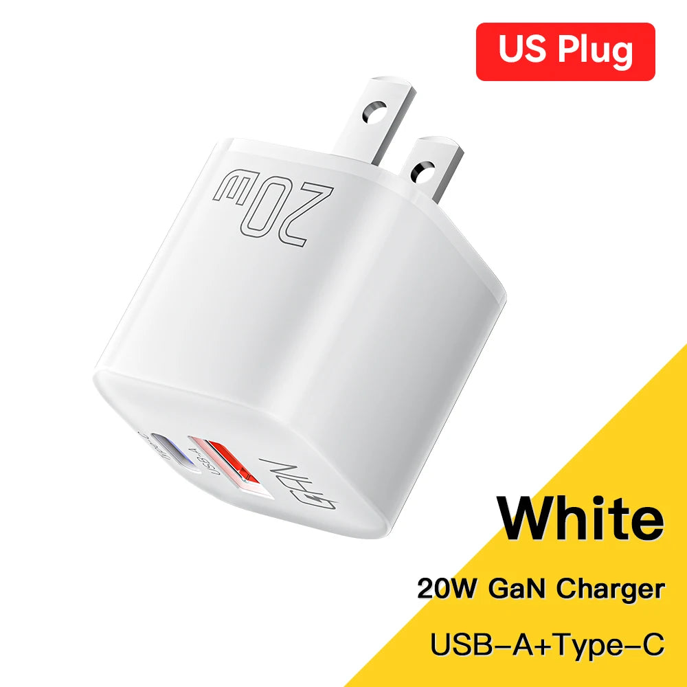 Essager 20W GaN USB Type C Charger PD Fast Charge Phone QC 3.0 Quick Chargers For iPhone 14 13 12 11 Pro Max Mini iPad Charging