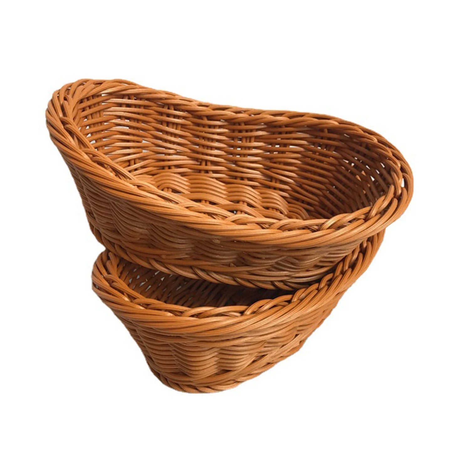 Simulation Hand Woven Rattan Basket Kitchen Supplies Food Serving Holders Suitable for Restaurant Vegetables CLH@8