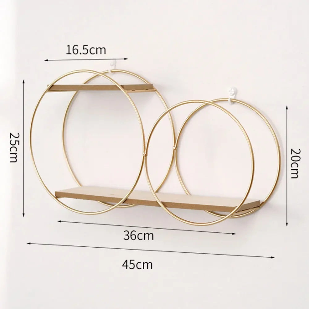 Room Rack Decoration Wall Circular Hanging Home Decor Shelves Candle Holder Aesthetic And Supports Wooden Teen Living Floating