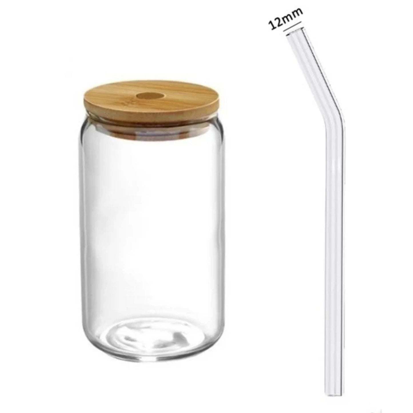 Transparent 500ml Glass Cup with Lid and Straw for Bubble Tea, Juice, Beer, Milk, Mocha - Breakfast Mug Drinkware Can Flask Nana