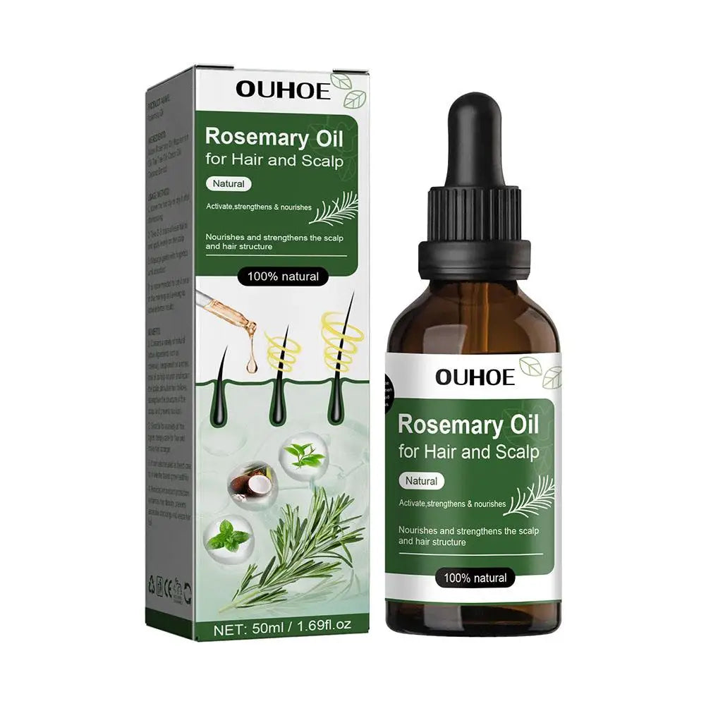 Rosemary Mint Scalp Hair Strengthening Oil Biotin Essential Oils Nourishing Treatment Split Ends Dry All Types 50ml/59ml