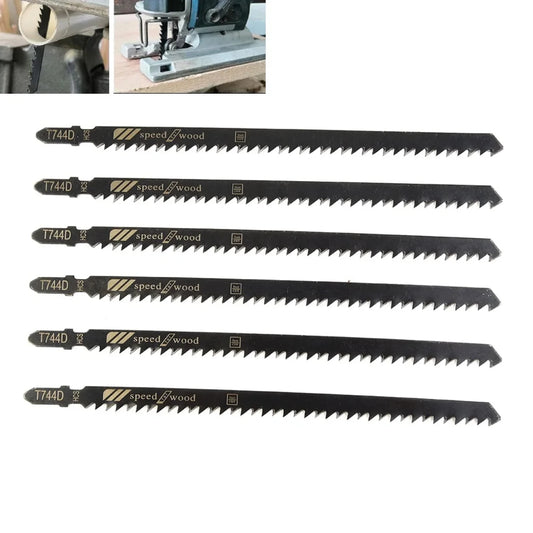 6pcs T744D Long 180mm Jigsaw Blades Very Fast Cuts High Carbon Steel Blade  Wood Products Woodworking Blades Hand Tool Saw