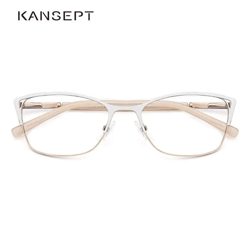 Metal Frame Classic Square Cat Eye reading Glasse Women Prescription Myopia Woman Glasses Clear Optical Frames Anti Blue 7554C3