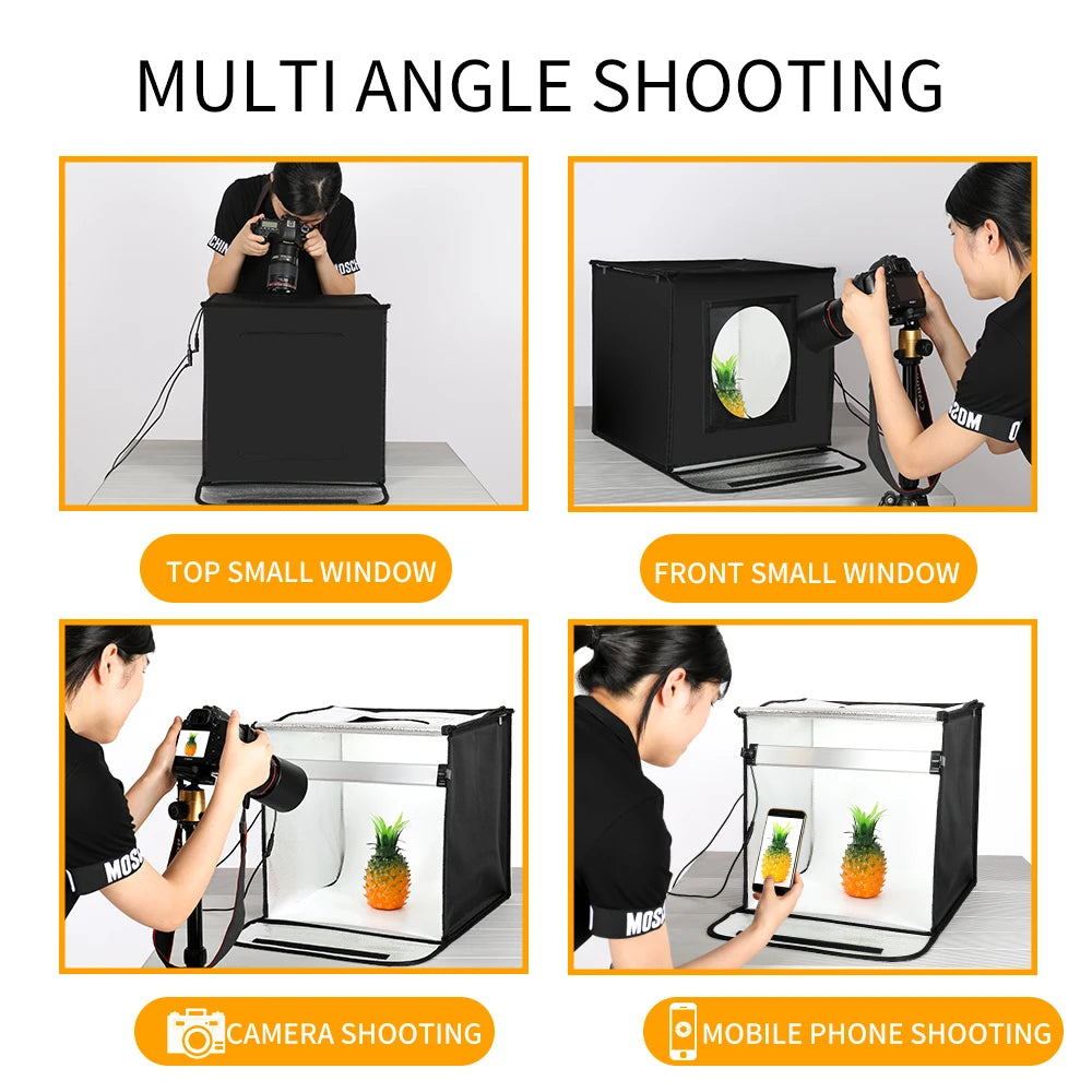 SH 30cm/45cm Lightbox Kits Photo Studio Mini Table Shooting Tent  With 5 Colors PVC Background Foldable Dimmable Photography Box