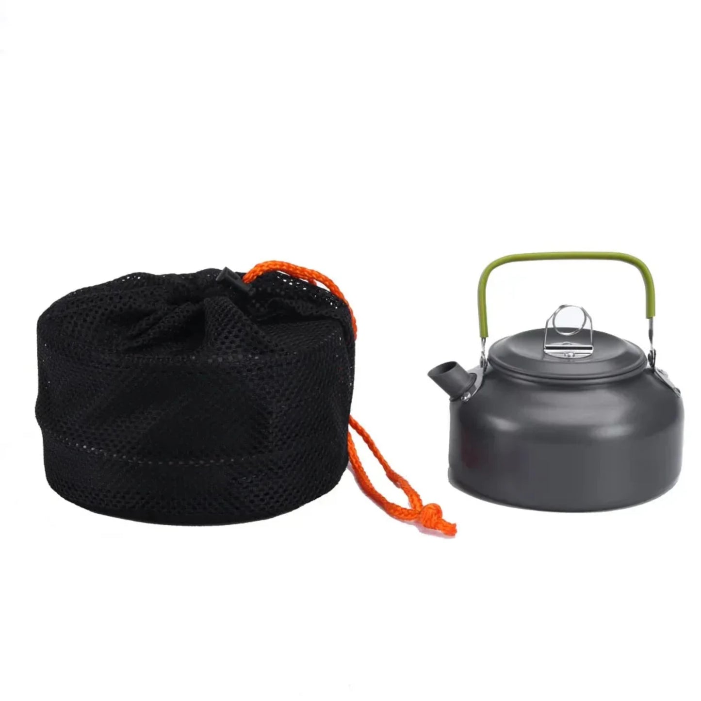 Portable Outdoor Aluminum Cooking Kit Set for 2-8 People - Camping Cookware Pan, Pot, Kettle, and Bowl - BBQ Picnic Hiking Table