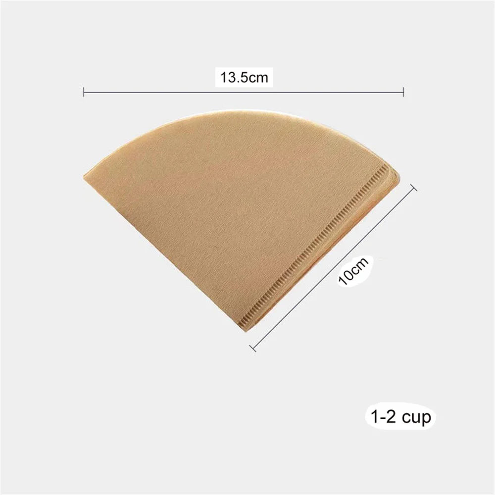 100pcs Coffee Filter Paper V-Shaped Wood Pulp Drip Paper Cone Coffee Strainer Bag Espresso Tea Infuser Accessories