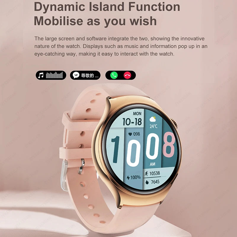 New For Huawei Mini 4 NFC Smart Watch Women Men GPS Tracker 1.27inch AMOLED Screen Health monitor Bluetooth Call Lady Smartwatch