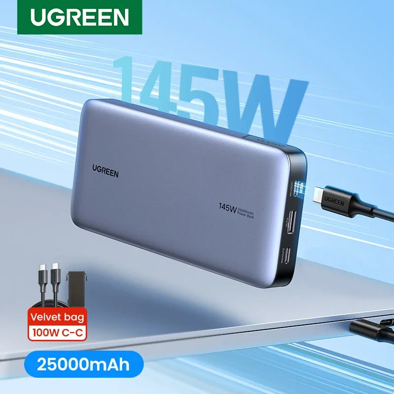 UGREEN 140W Power Bank Portable 25000mAh PD Fast Charging PowerBank for Laptop Notebook Xiaomi 13 Fast Charge External Battery