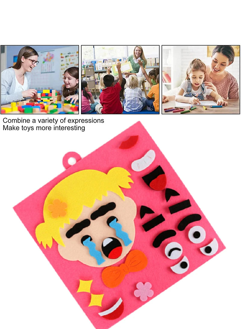 Puzzles Parents and Kids Emoticon DIY Assembling Hangable Puzzles Children Recognition Training Educational Toys