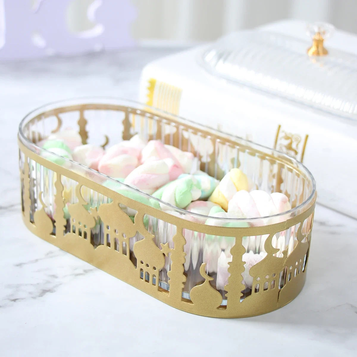 Ramadan Decoration Candy Snacks Tray EID Mubarak Decoration 2025 For Home Ramadan Kareem Islamic Muslim Party Eid Al Adha Gifts