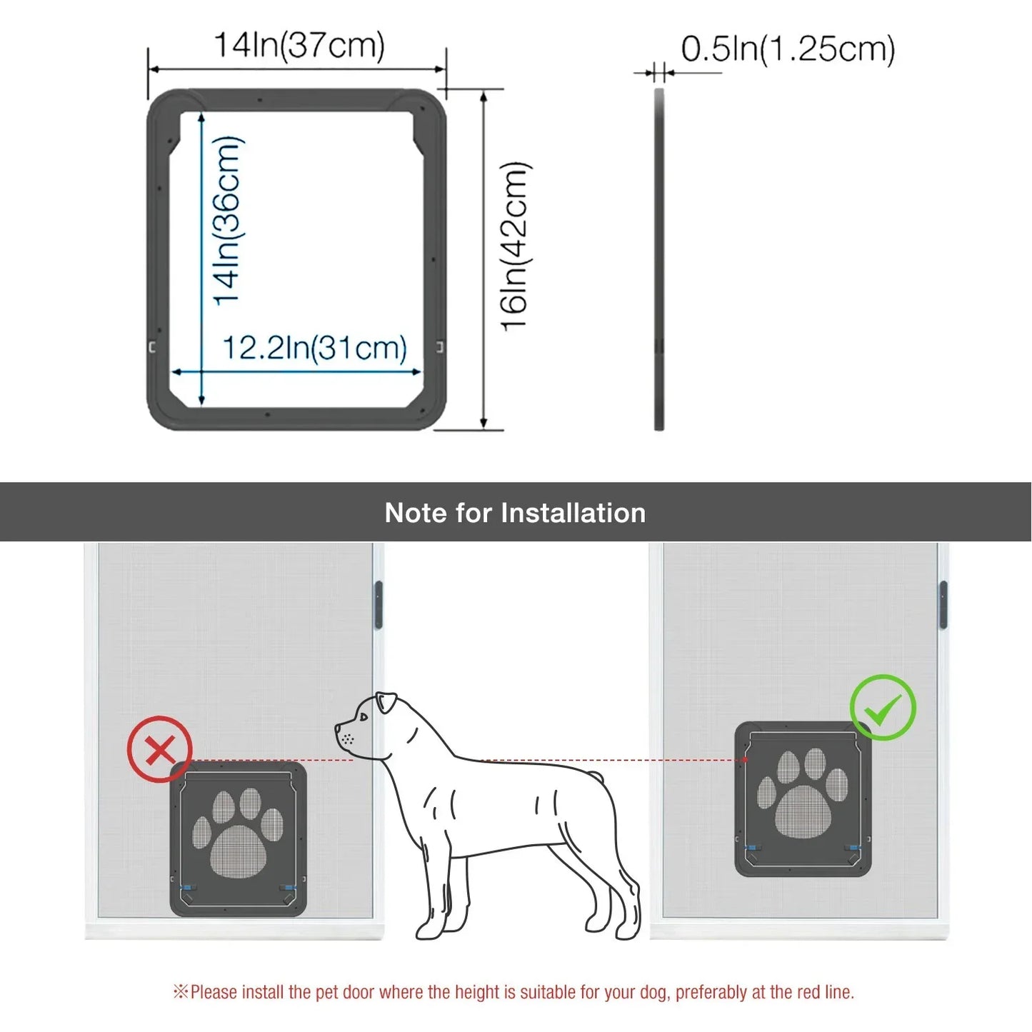 Dog Cat Door Lockable Magnetic Screen Outdoor Function Gates & Ramps Window Garden Tunnel Safety Self-Closing Flap Gate Pet Door