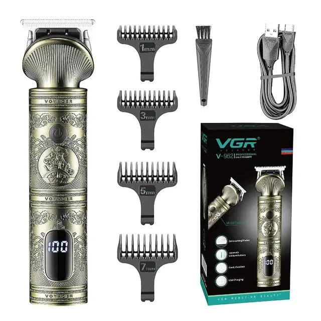 Hair Trimmer Professional Hair Clipper Metal Hair Cutting Machine  Cordless Rechargeable Trimmer  Men V-962