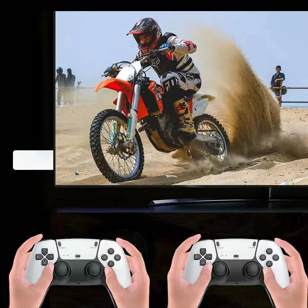 وحدة تحكم ألعاب M15 Game Stick Mini TV المحمولة ولوحة ألعاب لاسلكية لألعاب الفيديو بسعة 64 جيجابايت و20000+ لعبة كلاسيكية عالية الدقة للاعبين اثنين لـ PS1 وما إلى ذلك