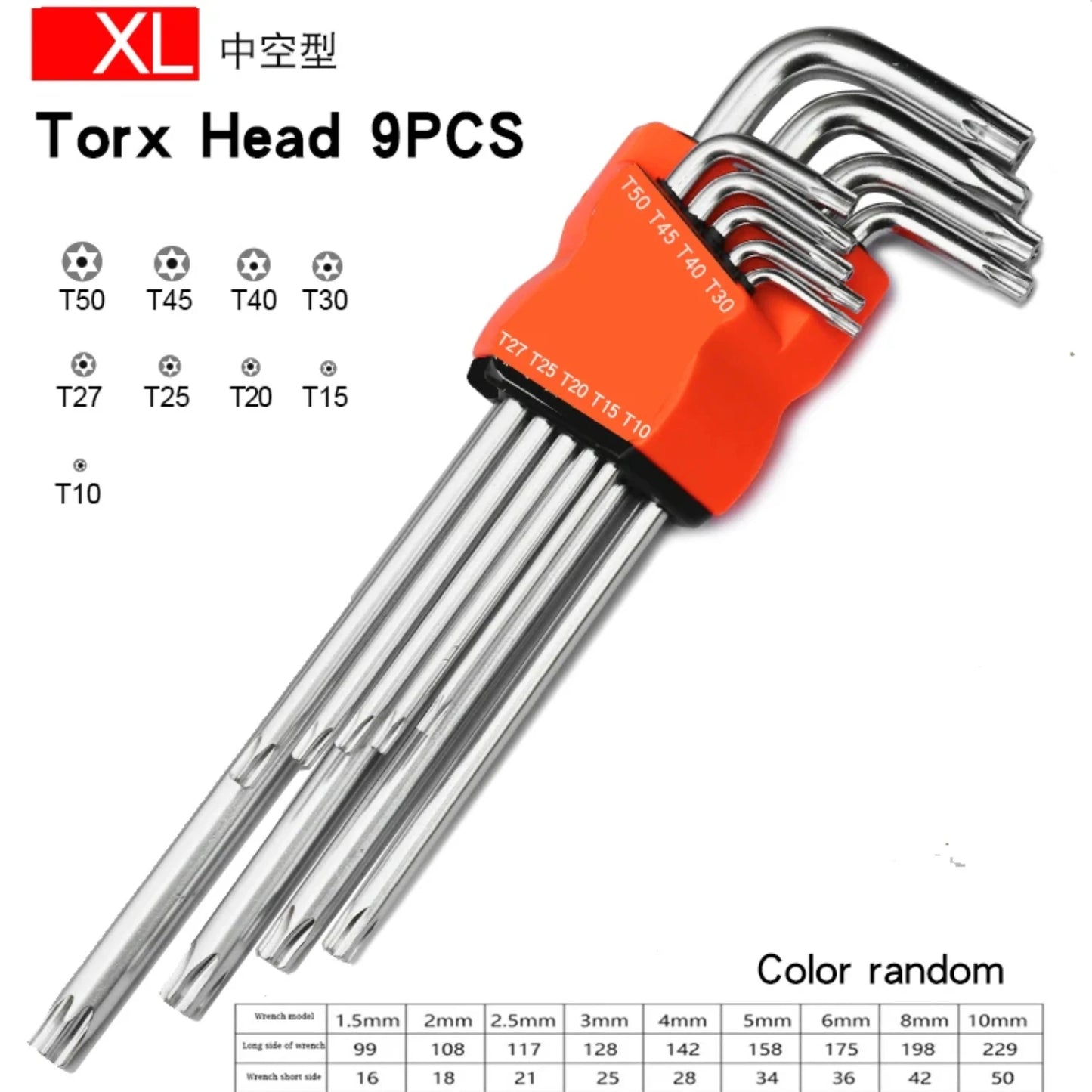 8PCS/9PCS L Type Double-End Screwdriver Hex Wrench Set Allen Key Hexagon Flat Ball Torx Star  Spanner Key Set Hand Tools Tool