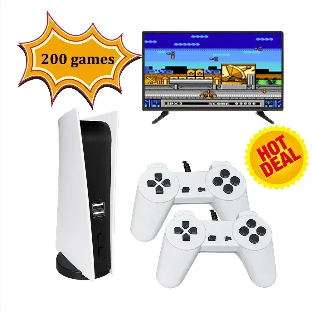 وحدة تحكم ألعاب الفيديو السلكية Game Station 5 USB مع 200 لعبة كلاسيكية 8 بت GS5 TV Consola مشغل ألعاب محمول قديم بمخرج AV