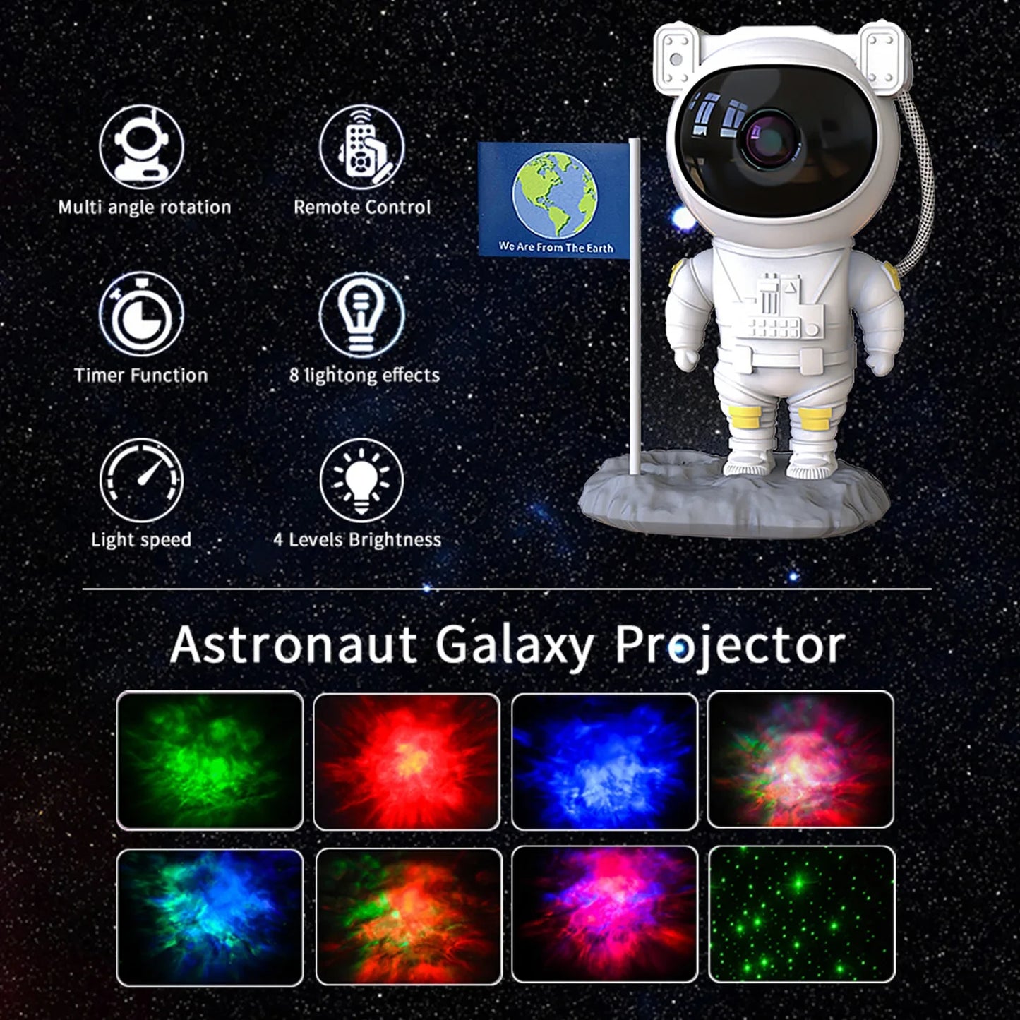 Astronaut Projector with Bluetooth Music Speaker App Control Timer Nebula Star Space Projector Night Light   Gift Small lamp Dad