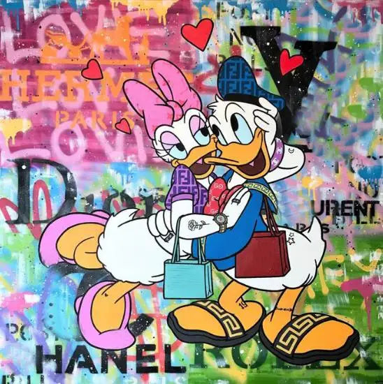 Donald Duck Graffiti Art Canvas Paintings on the Wall Art Posters and Prints  Fashion Luxury Street Art Picture Home Decoration