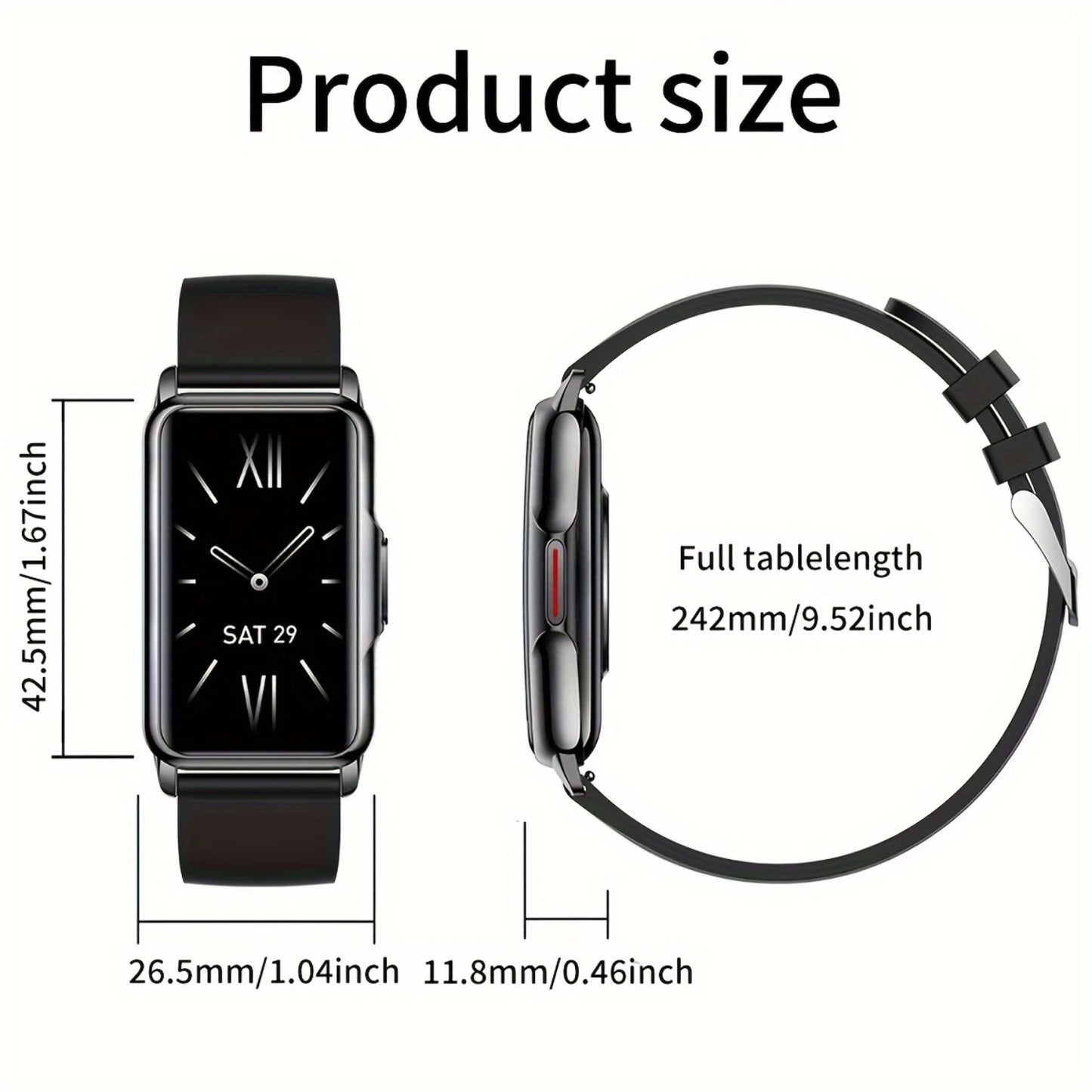 Smart Watch 3.73cm Full Touch With Low Battery Reminder/weather/Alarm Clock Reminder/ Message Notification/20+ Sports Modes For