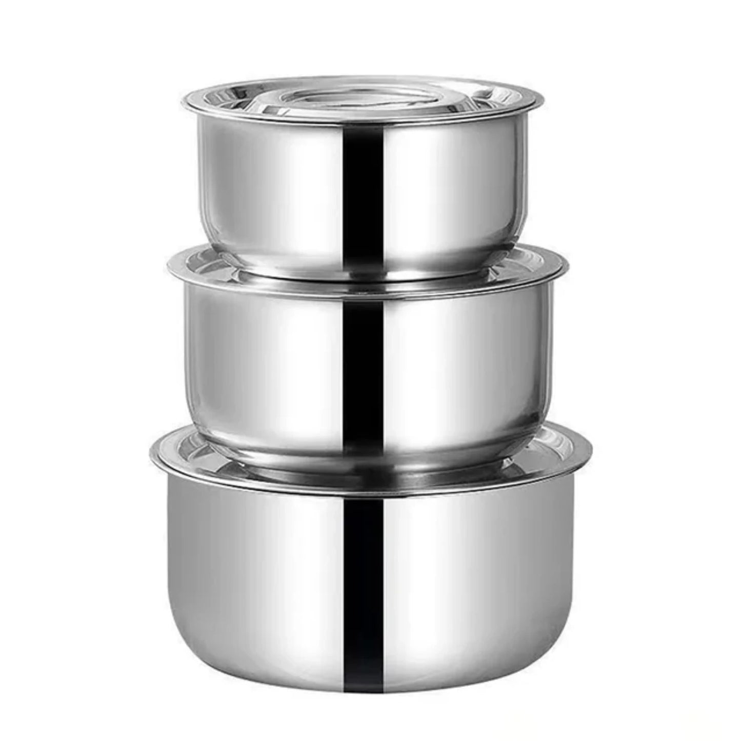 Stainless Steel Kitchenware Set - 3pcs Soup Pot Stock Pot with Lid, High-quality Cookware for Stew Cooking, Essential Kitchen Ac