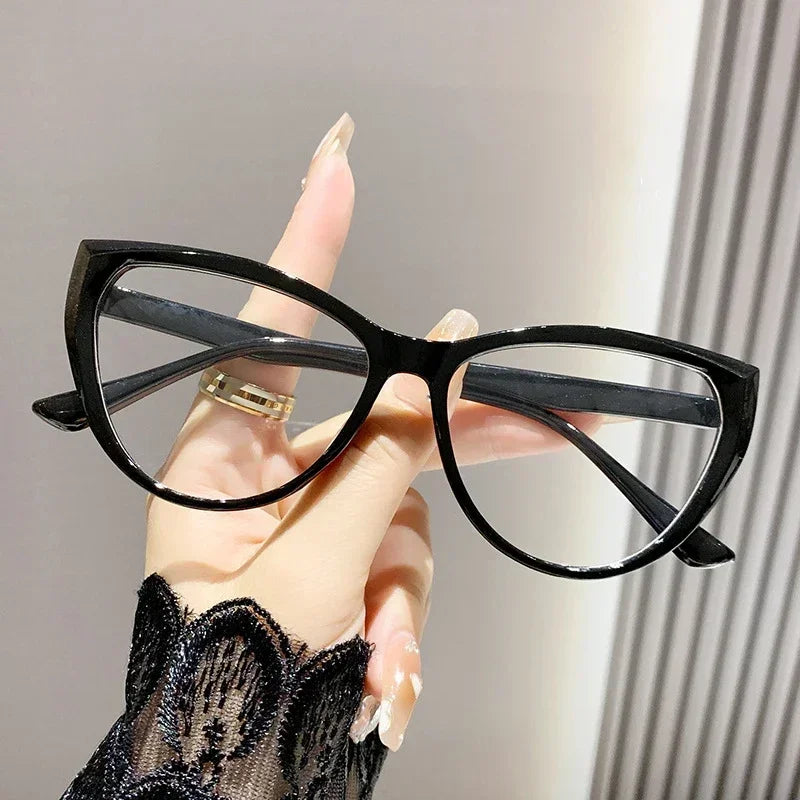 Women Cat Eye Myopia Eyeglasses Fashion Trendy Anti-blue Light Near Sight Glasses Female Vintage HD Lens Minus Eyewear 0 To -4.0