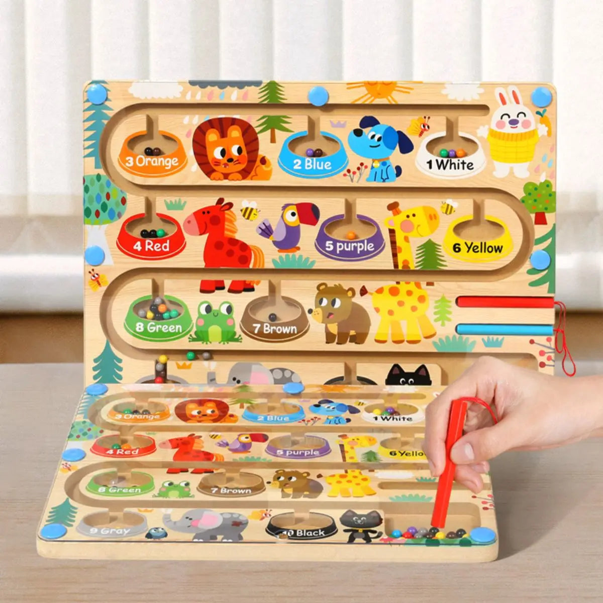 Magnetic Letter & Color Mazes, Number Puzzle Board, Learning to Count & Sort, Educational Toy for Kids, Boys & Girls.