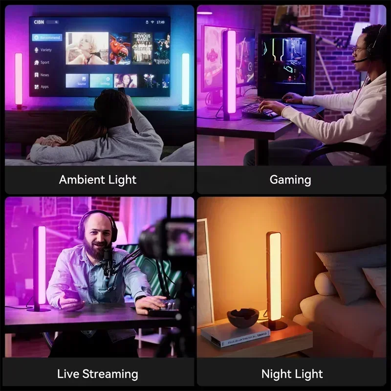 Xiaomi RGB Pickup Night Light Gaming Music Rhythm Lights Bar USB LED Table Lamp Remote Control Setup Gamer Decor Children Gift