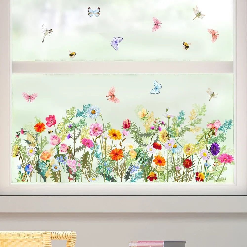 1PC Butterfly Flowers Wall Stickers for Living room Bedroom Background Wall Decor Room Decoration Decals Wallpaper Bathroom Glow