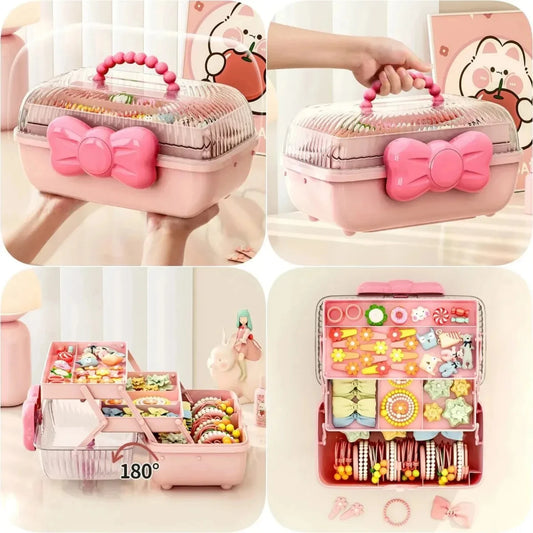 Girls Multi-layer Cute and Adorable Collection of Hair Accessories Jewelry Toy Box Tapion caja musical Custom music box Carousel