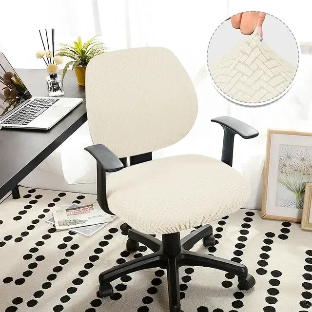 Luxurious Jacquard Stretch Slipcover for Office Chair - Elevate Your Workspace with Opulent, High-Quality Design. Experience Ult