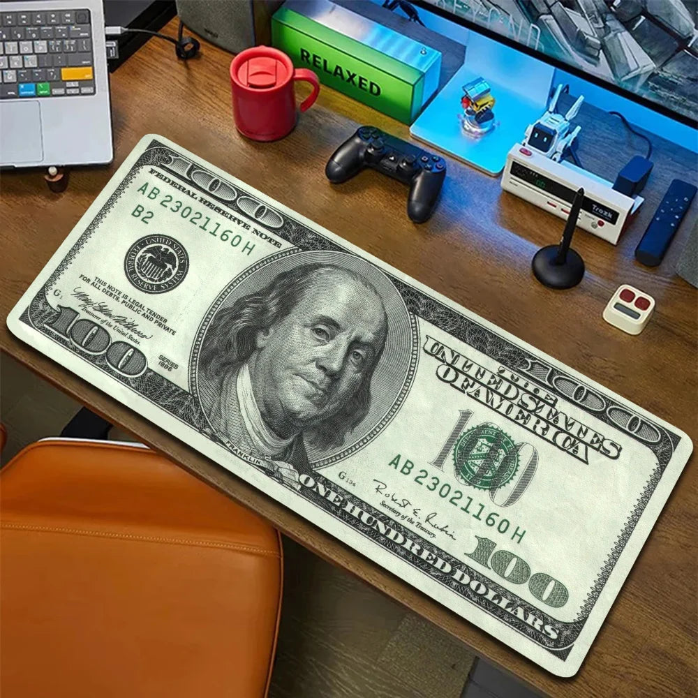 Dollar Gaming Pc Setup Accessories Gamer Desk Mat Mouse Pad Large Computer Table Mousepad Anime Mats Office Xxl Mause Pads Mice