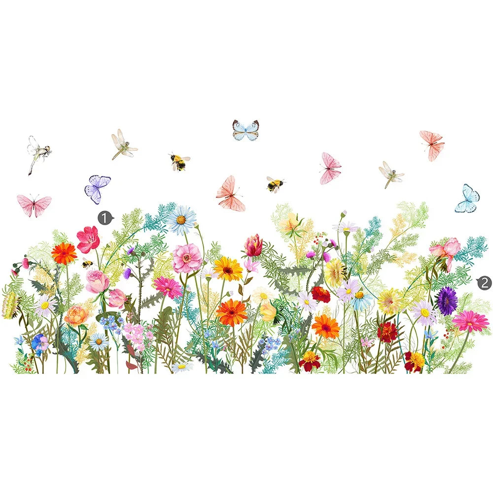 1PC Butterfly Flowers Wall Stickers for Living room Bedroom Background Wall Decor Room Decoration Decals Wallpaper Bathroom Glow