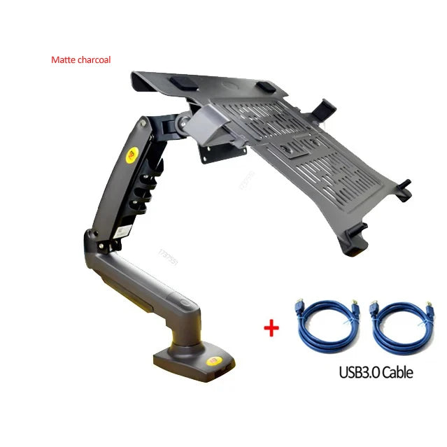 NB F80 + FP-2 full motion 360 rotate pivot 2-9kg gas spring arm 10"-17" laptop tray desktop stand clamp 10-90mm grommet hole