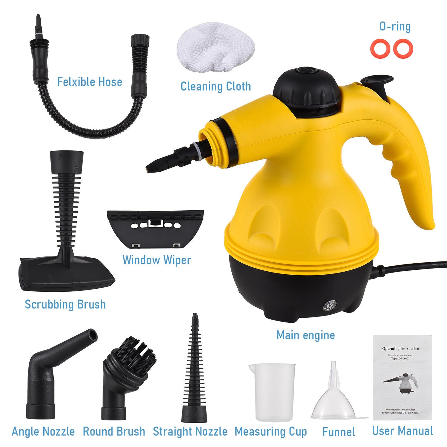 High Pressure Steam Cleaner, Portable Mini Steam Cleaner for Home Kitchen, Multifunctional High Temperature Pressure Steam Cleaner Machine with 9 Pcs Accessories for Kitchen, Car, Window